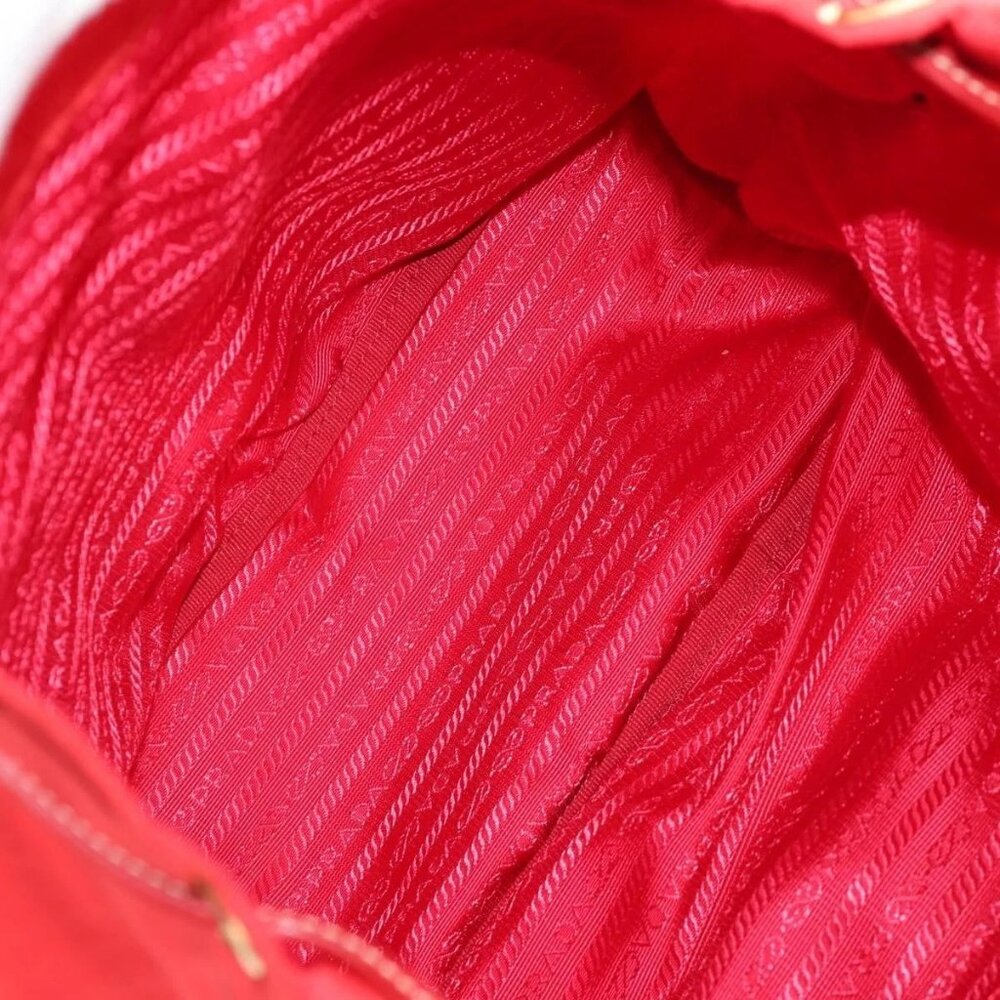 PRADA Backpack Nylon Red Gold Auth 158701V - Picture 12 of 16